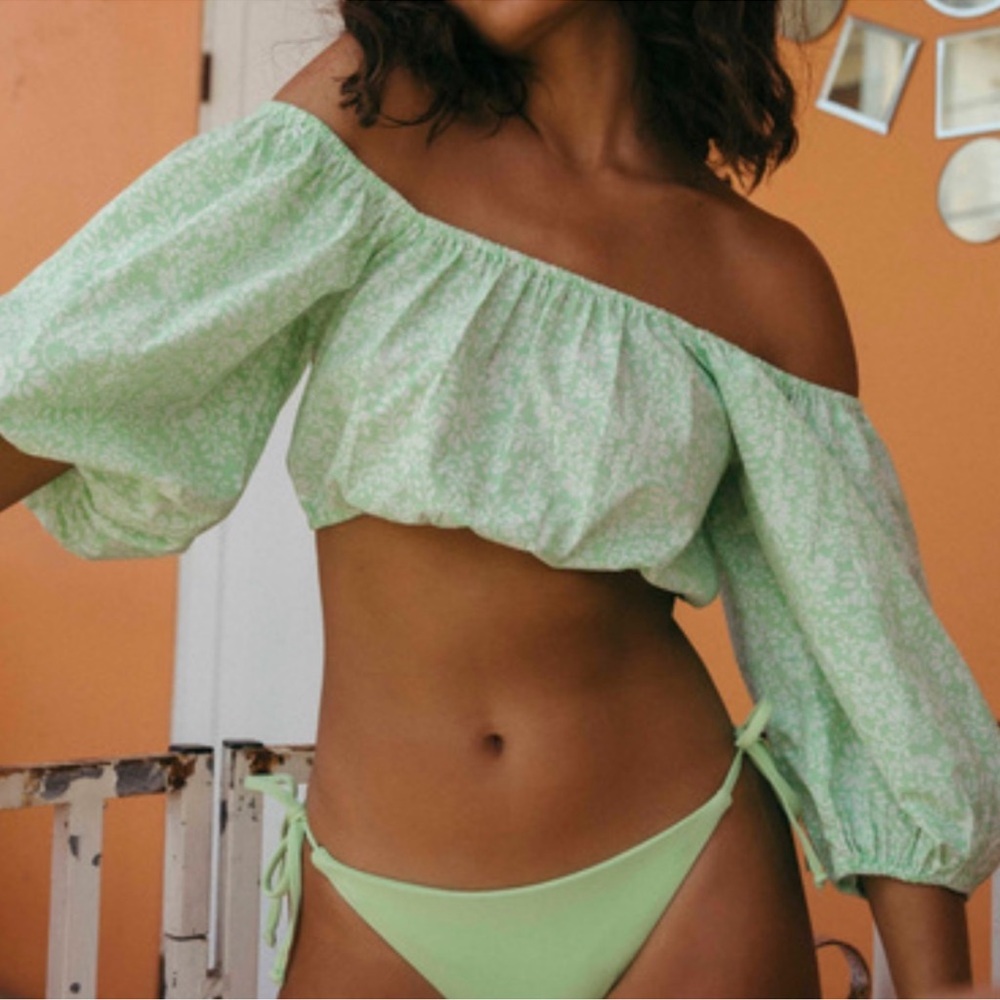 Billabong Tropic Sun Crop Top Green Medium